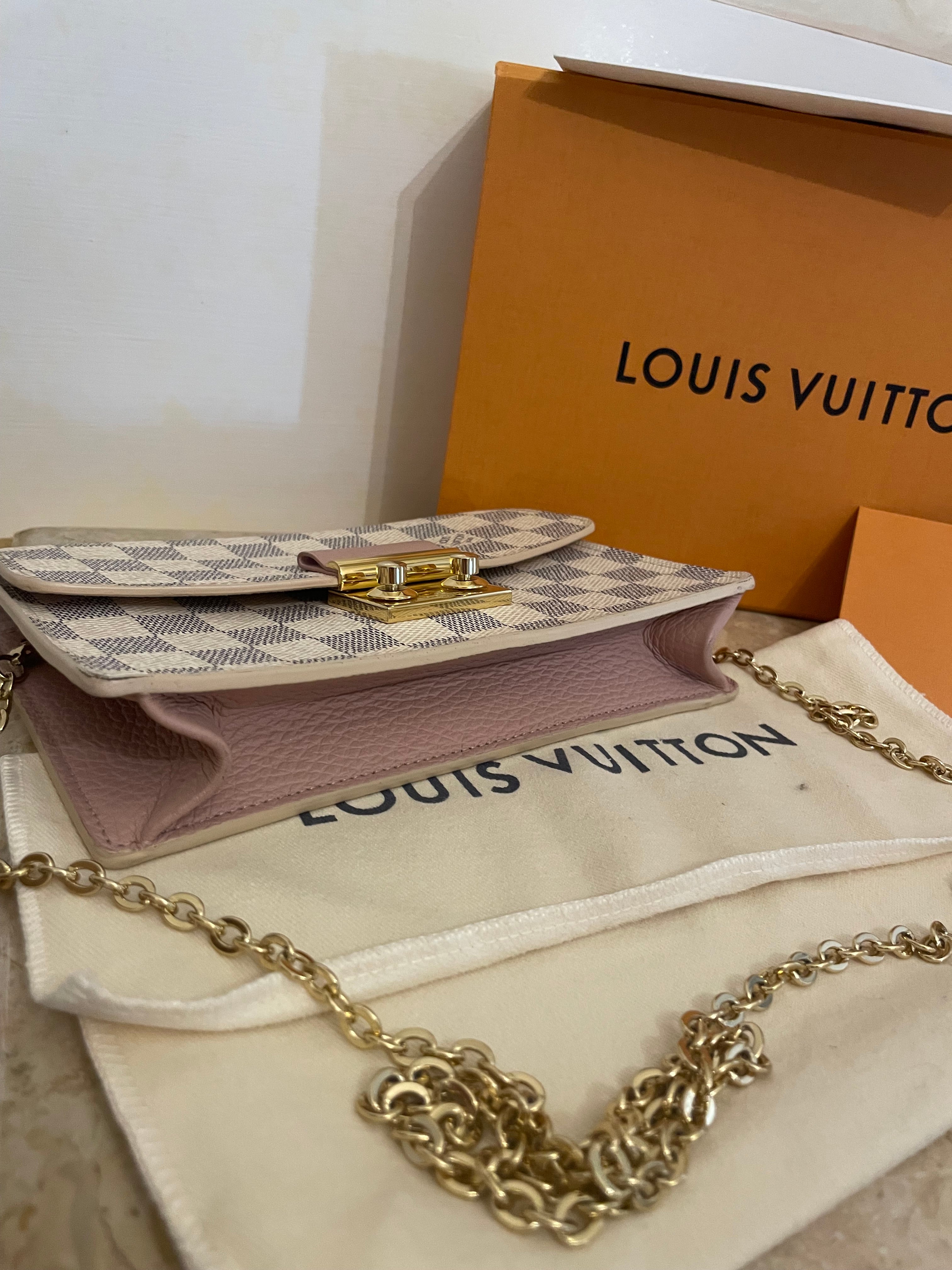 Louis Vuitton Croisette Wallet on Chain (WOC) in tela Damier Azur