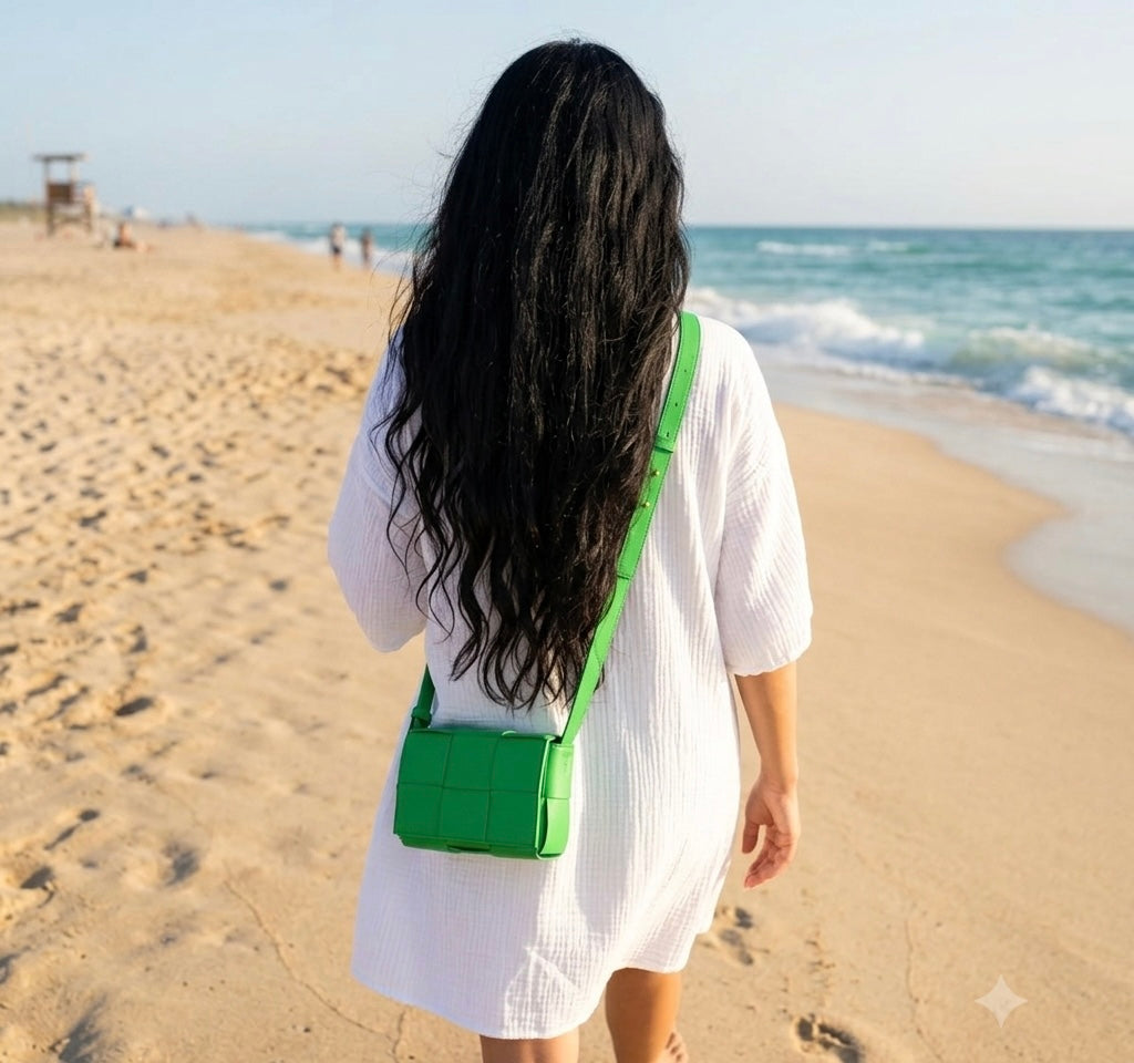 Sac Mini Bottega Veneta Candy Cassette Cuir Vert Parakeet