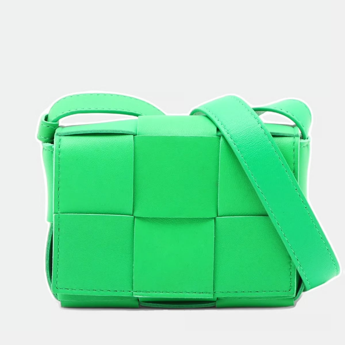 Sac Mini Bottega Veneta Candy Cassette Cuir Vert Parakeet