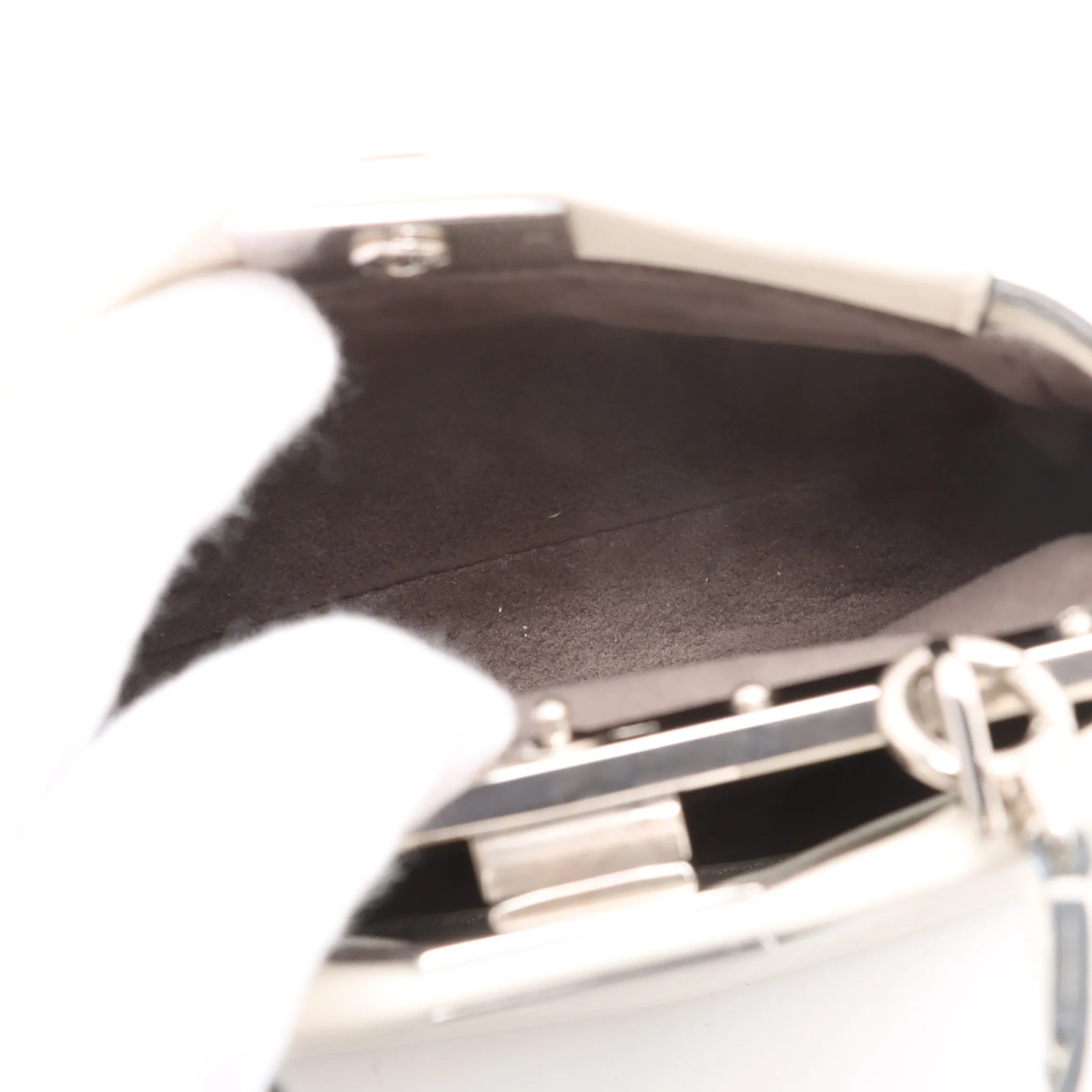 Borsa Fendi Micro Peekaboo in pelle avorio con tracolla - Certificata Entrupy