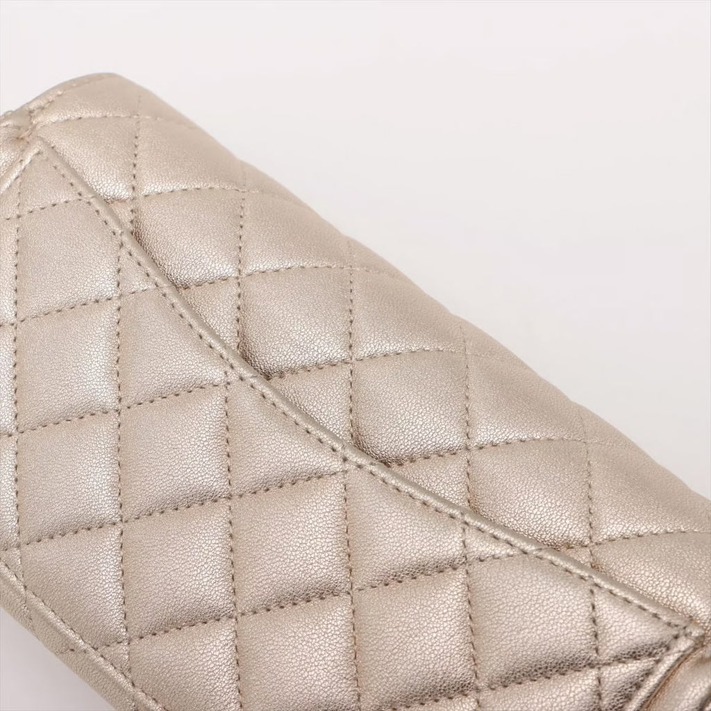 Chanel Classic Glasses Case on Chain AP2012 - Pelle Laminata Oro