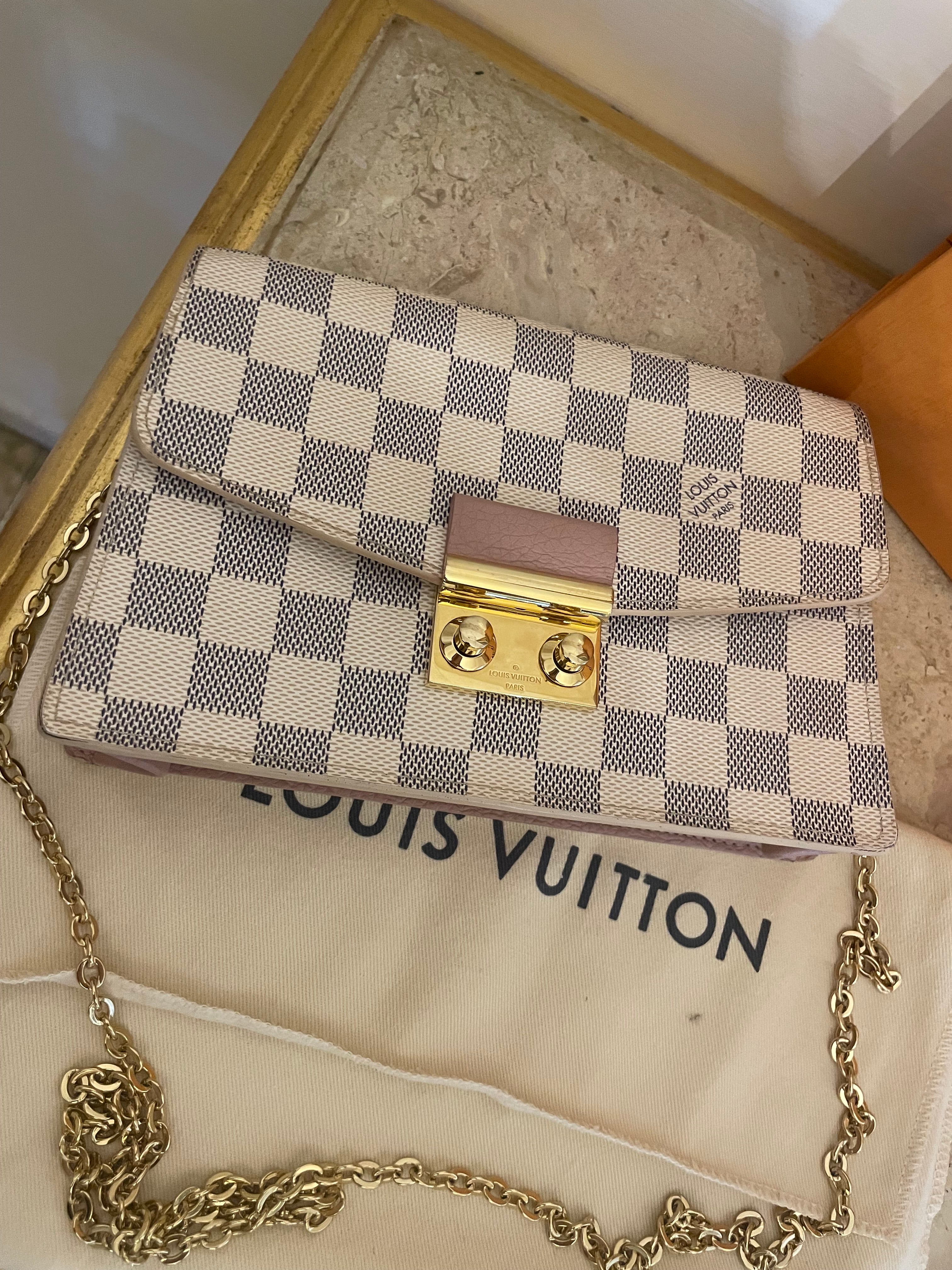 Louis Vuitton Croisette Wallet on Chain (WOC) in tela Damier Azur