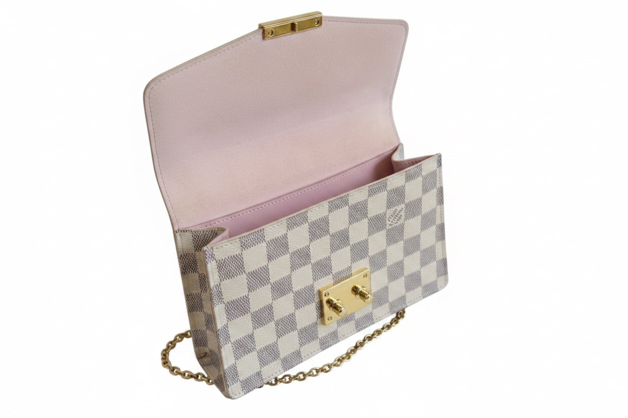 Louis Vuitton Croisette Wallet on Chain (WOC) in tela Damier Azur