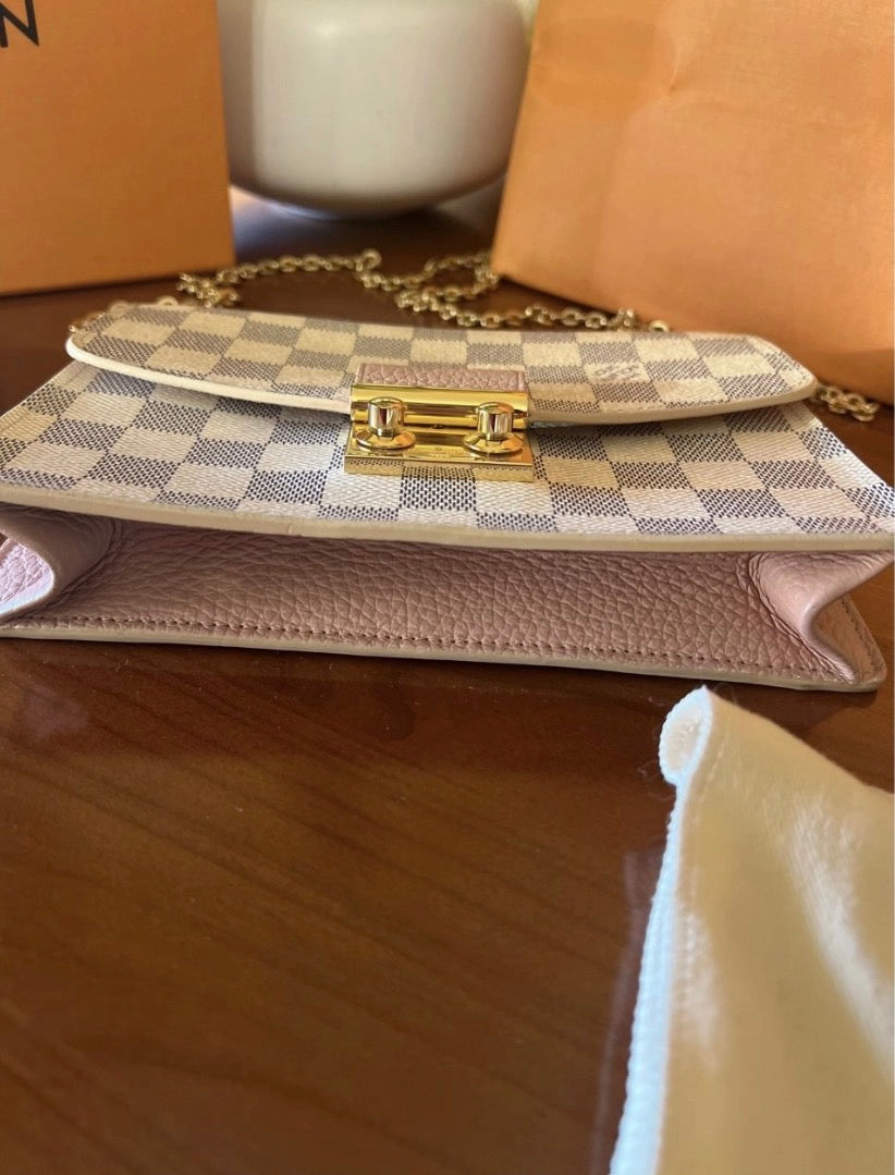 Louis Vuitton Croisette Wallet on Chain (WOC) in tela Damier Azur