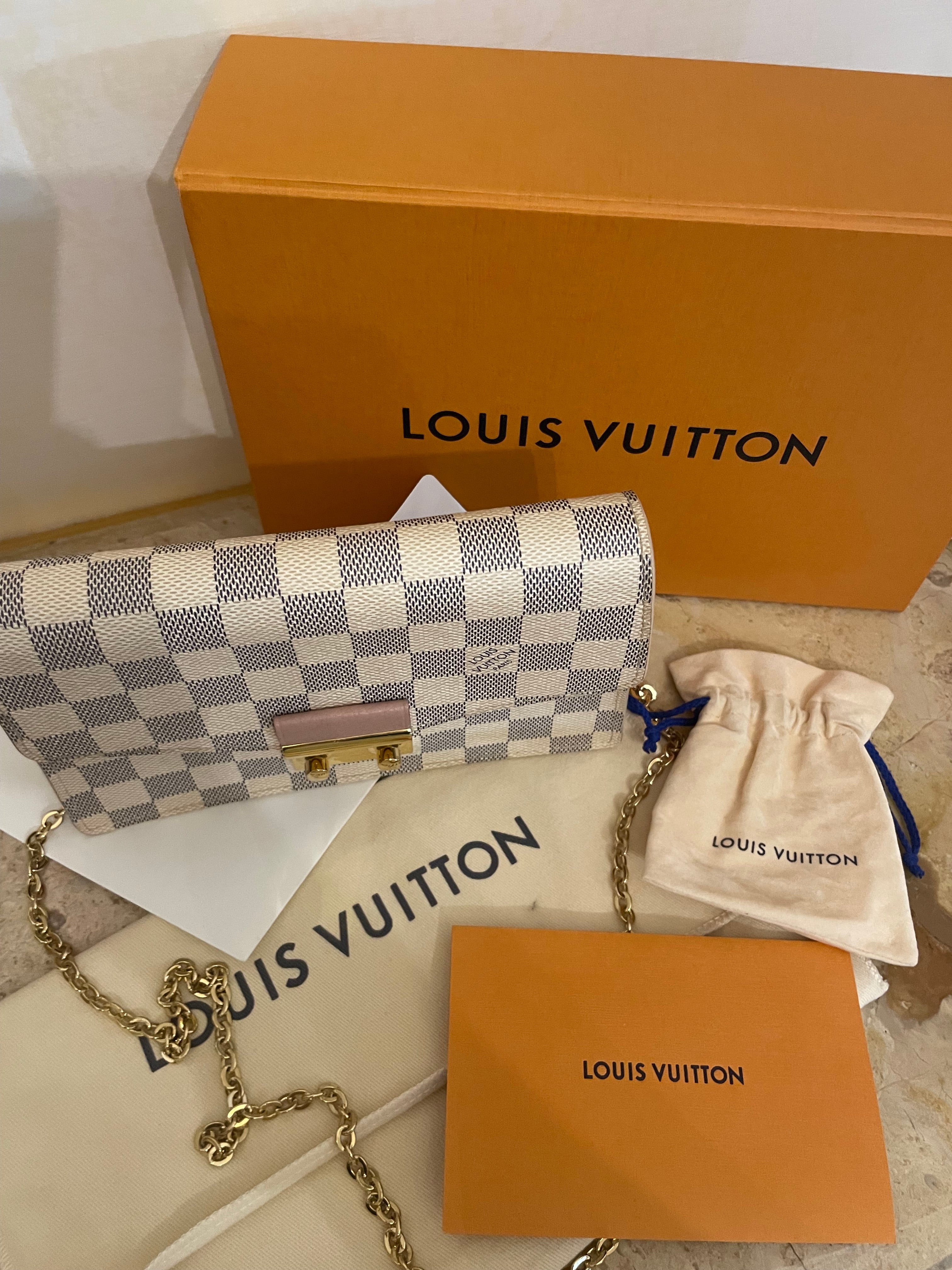 Louis Vuitton Croisette Wallet on Chain (WOC) in tela Damier Azur