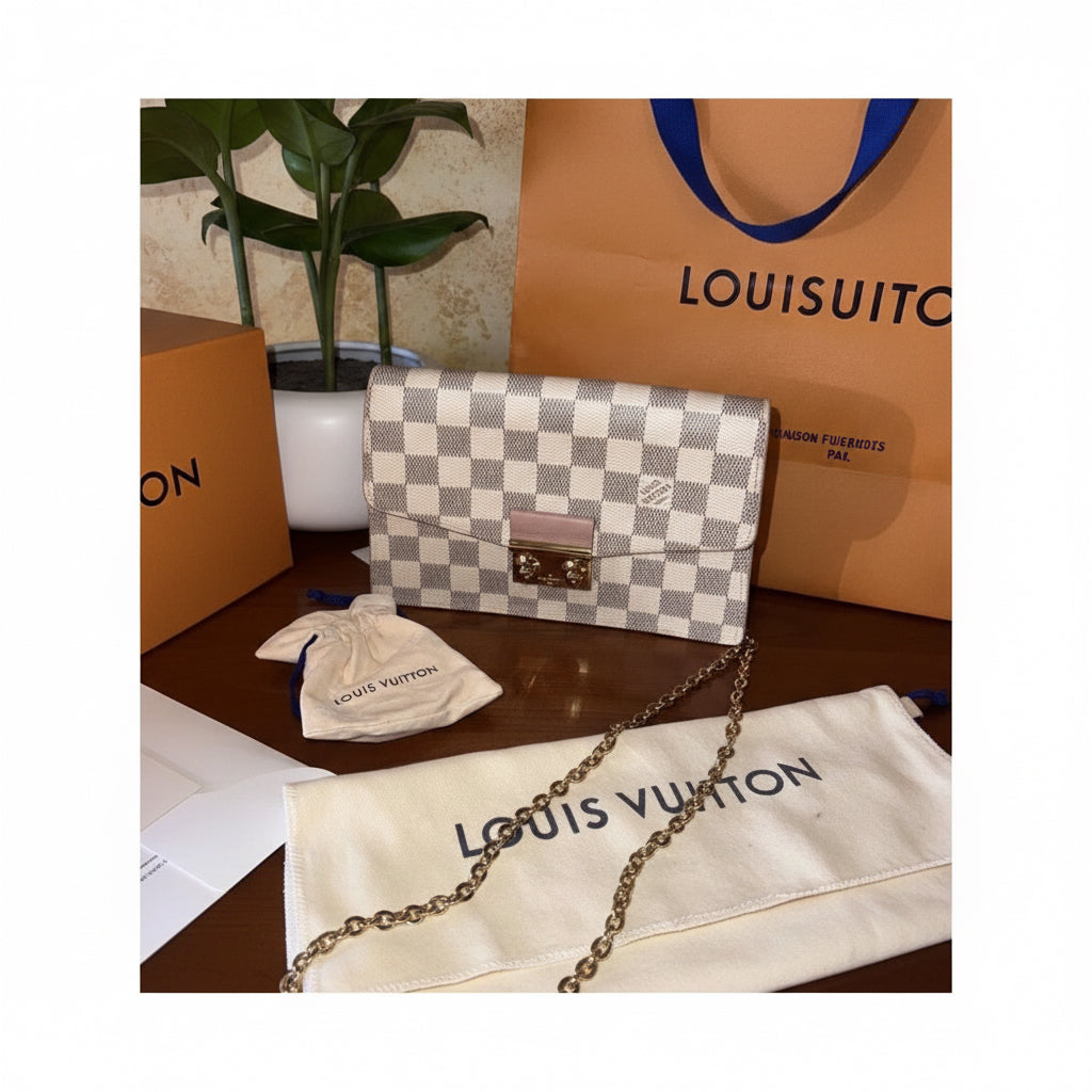 Louis Vuitton Croisette Wallet on Chain (WOC) in tela Damier Azur