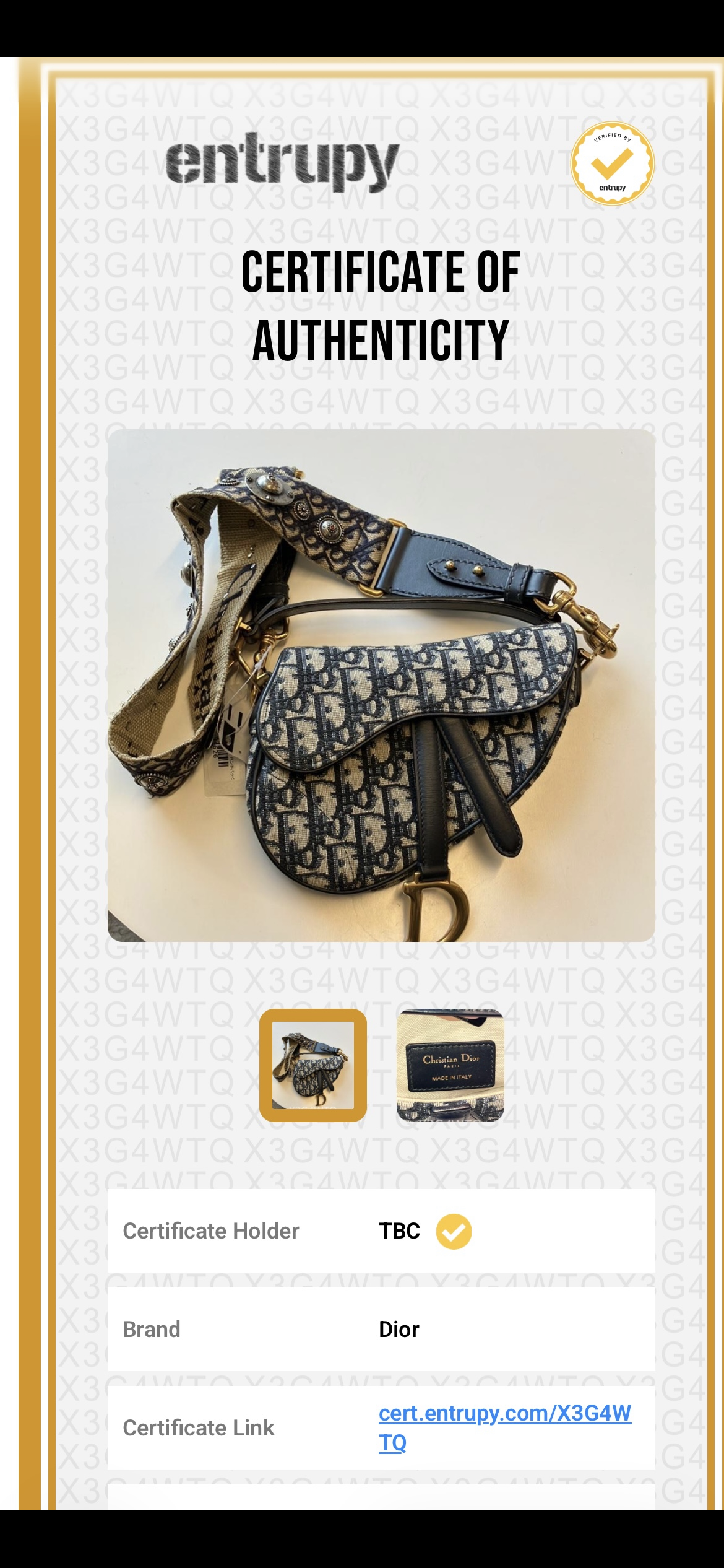 Christian Dior Micro Saddle Bag in Tela Oblique Blu con Tracolla Ricamata