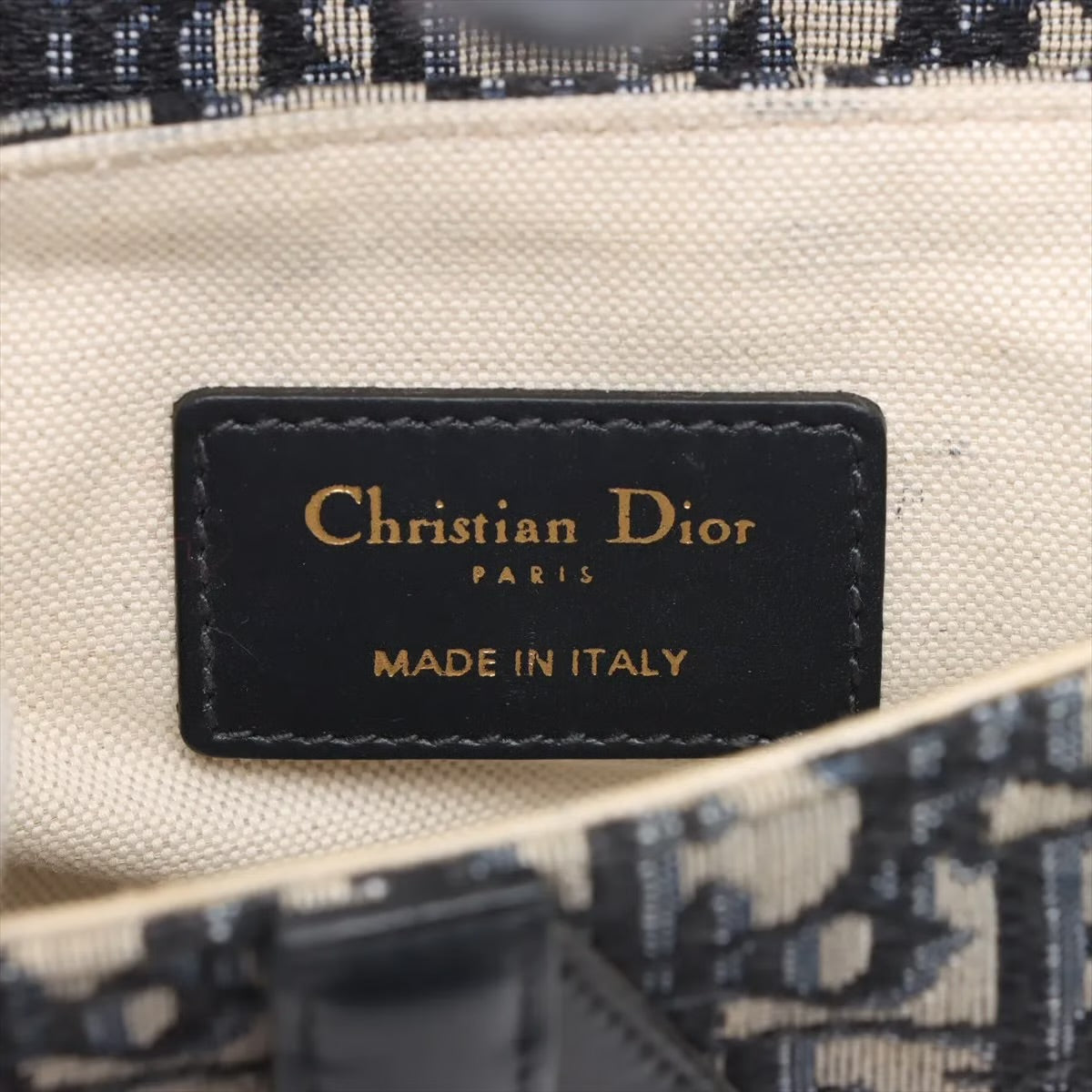 Christian Dior Micro Saddle Bag in Tela Oblique Blu con Tracolla Ricamata