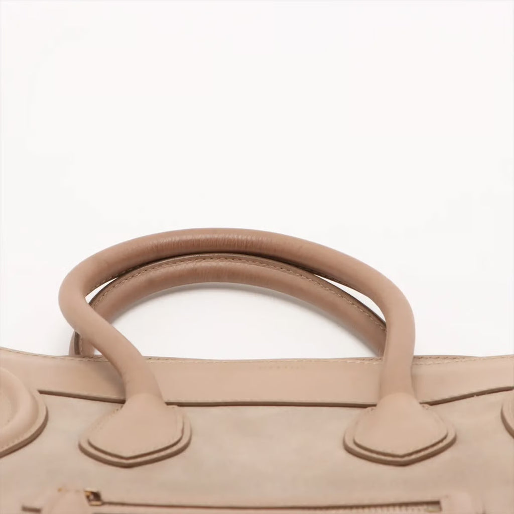 Celine Mini Luggage Tricolor Beige e Camoscio – Con Certificato Entrupy
