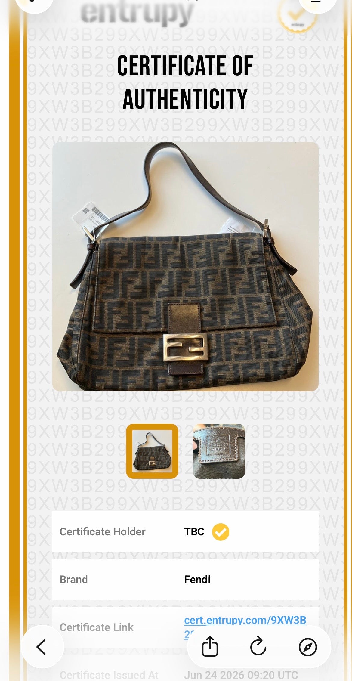 FENDI MAMMA BAGUETTE ZUCCA
