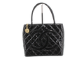 Chanel Medallion Tote in Pelle Verniciata Nera - Hardware Dorato