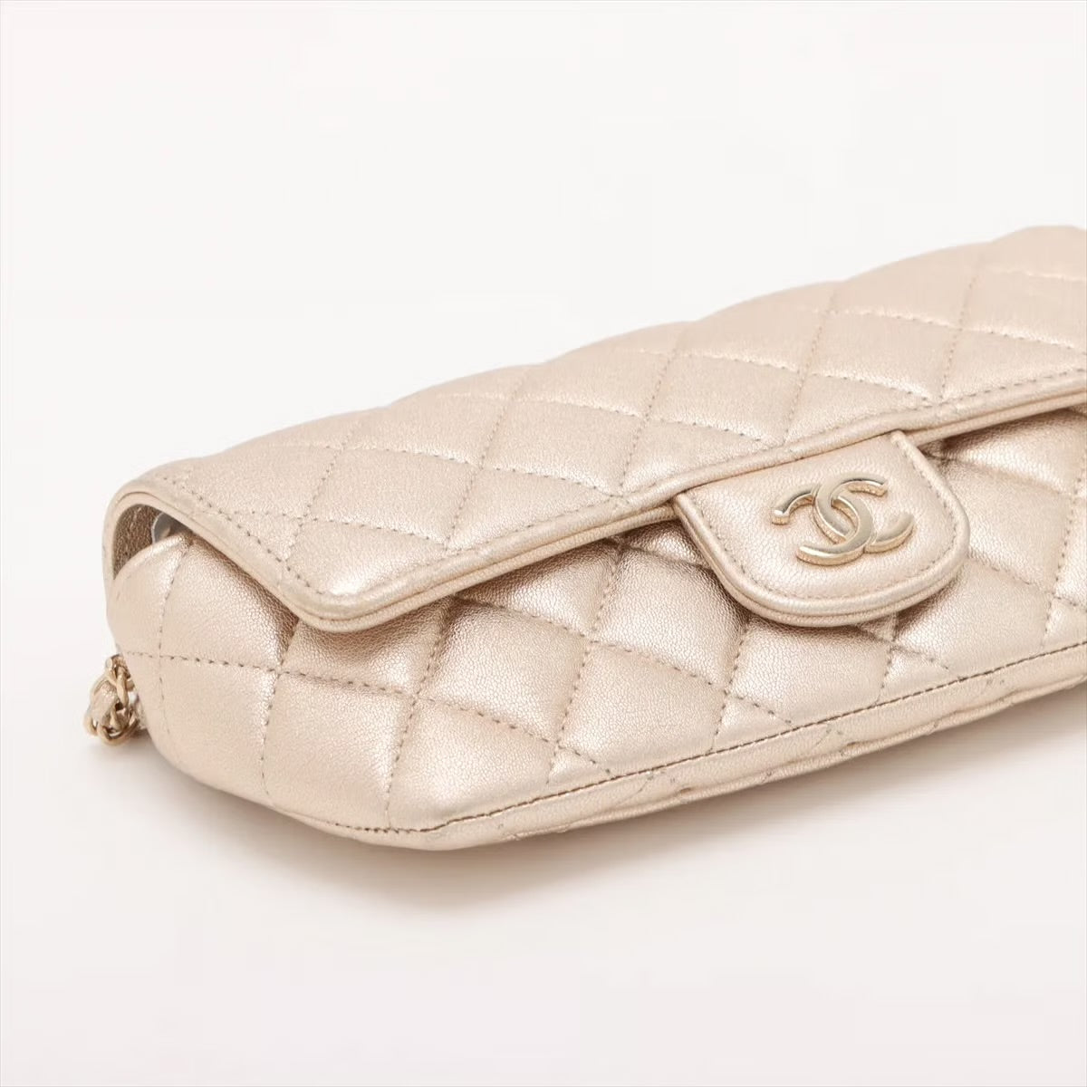 Chanel Classic Glasses Case on Chain AP2012 - Pelle Laminata Oro