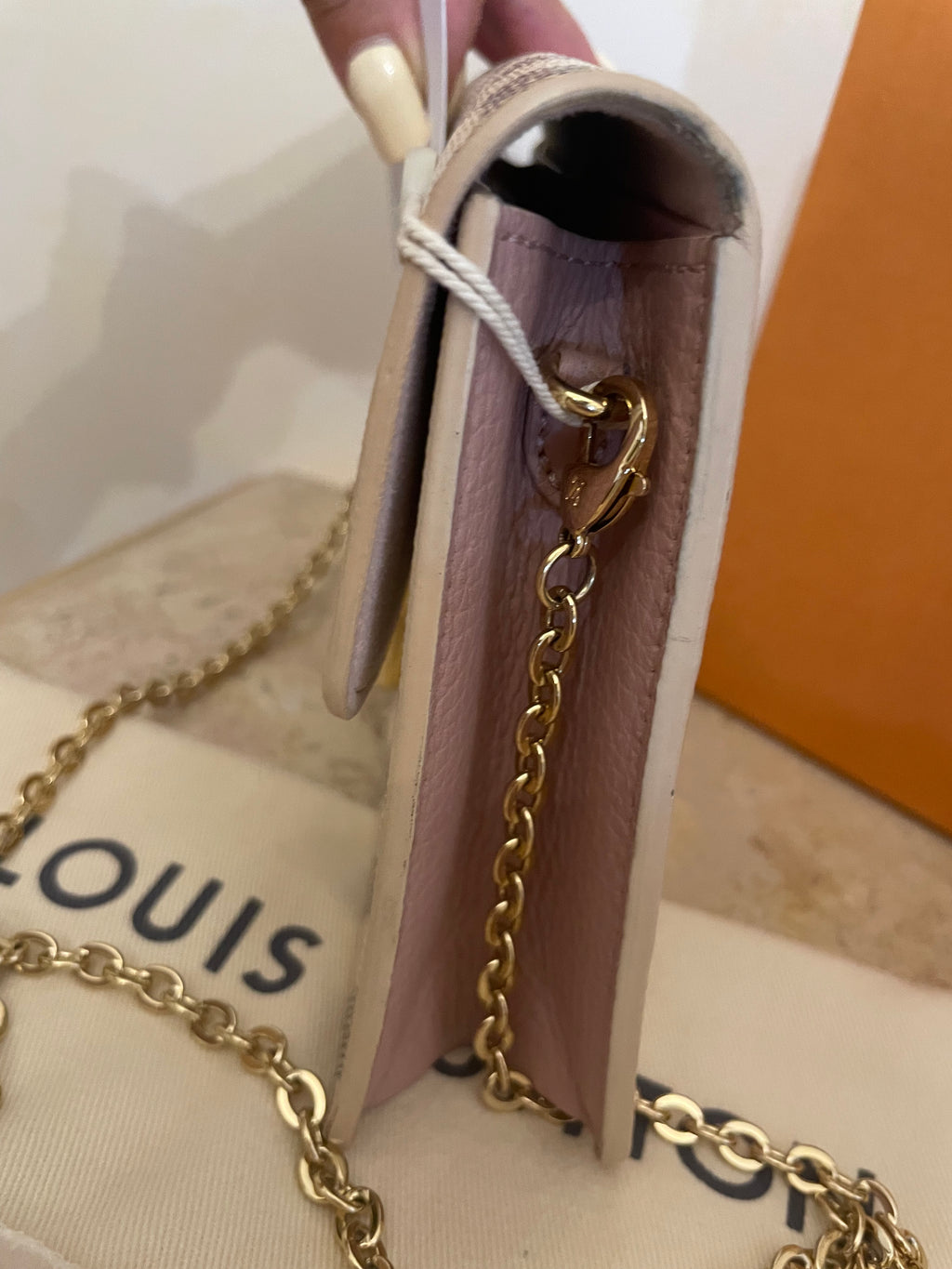 Louis Vuitton Croisette Wallet on Chain (WOC) in tela Damier Azur