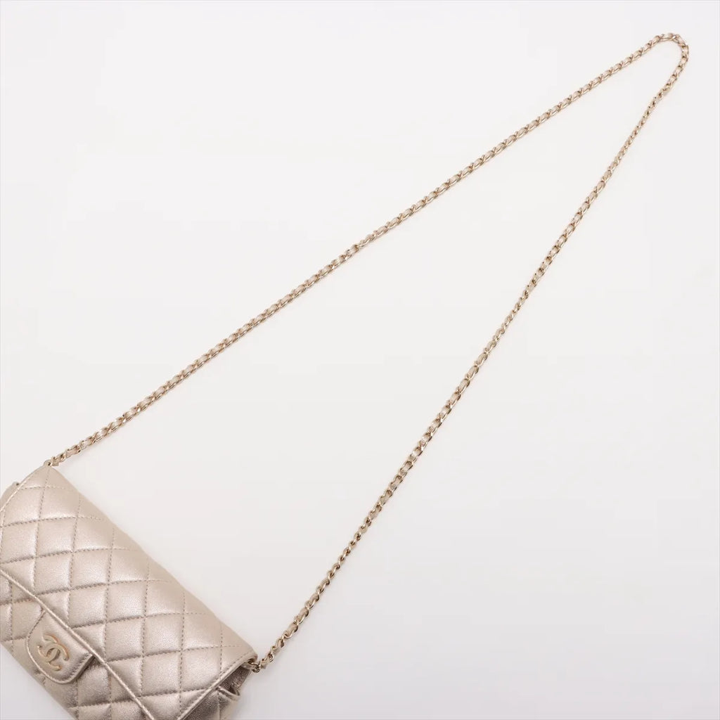 Chanel Classic Glasses Case on Chain AP2012 - Pelle Laminata Oro