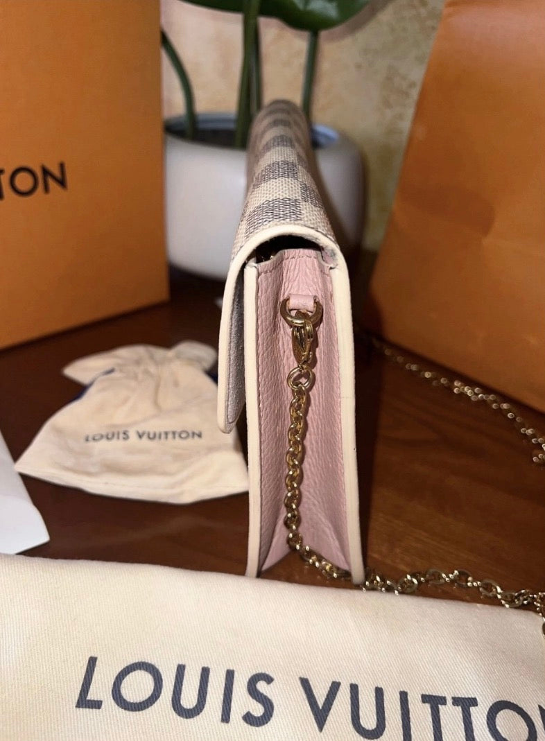 Louis Vuitton Croisette Wallet on Chain (WOC) in tela Damier Azur