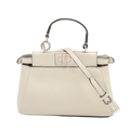 Borsa Fendi Micro Peekaboo in pelle avorio con tracolla - Certificata Entrupy