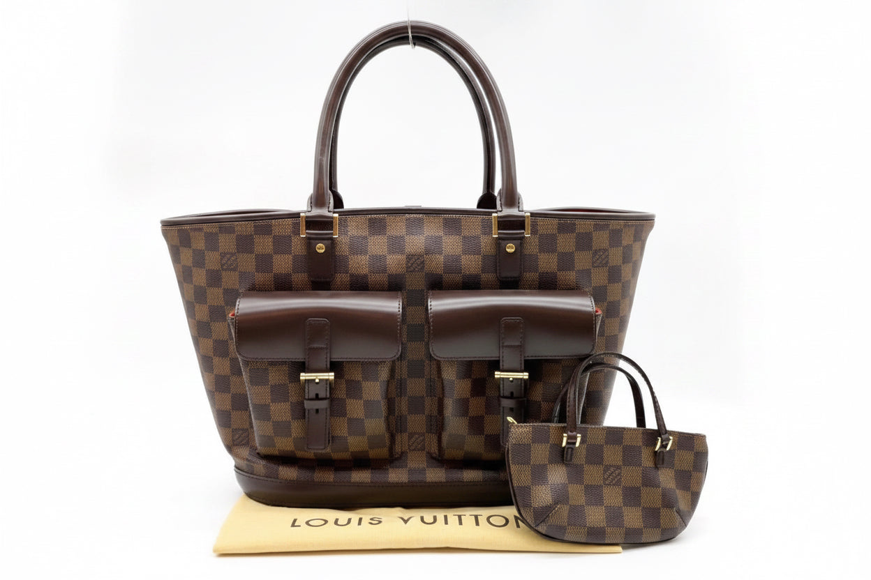 Louis Vuitton Knightsbridge GM (Grand Model) in Tela Damier Ebene con mini-pouch
