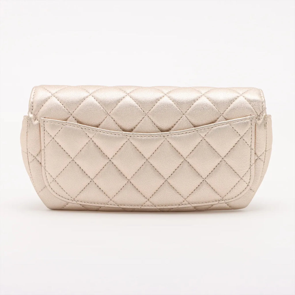 Chanel Classic Glasses Case on Chain AP2012 - Pelle Laminata Oro