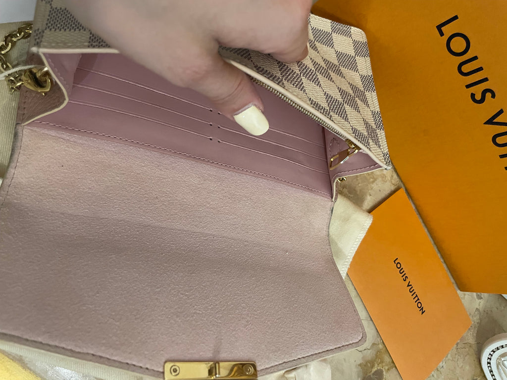 Louis Vuitton Croisette Wallet on Chain (WOC) in tela Damier Azur
