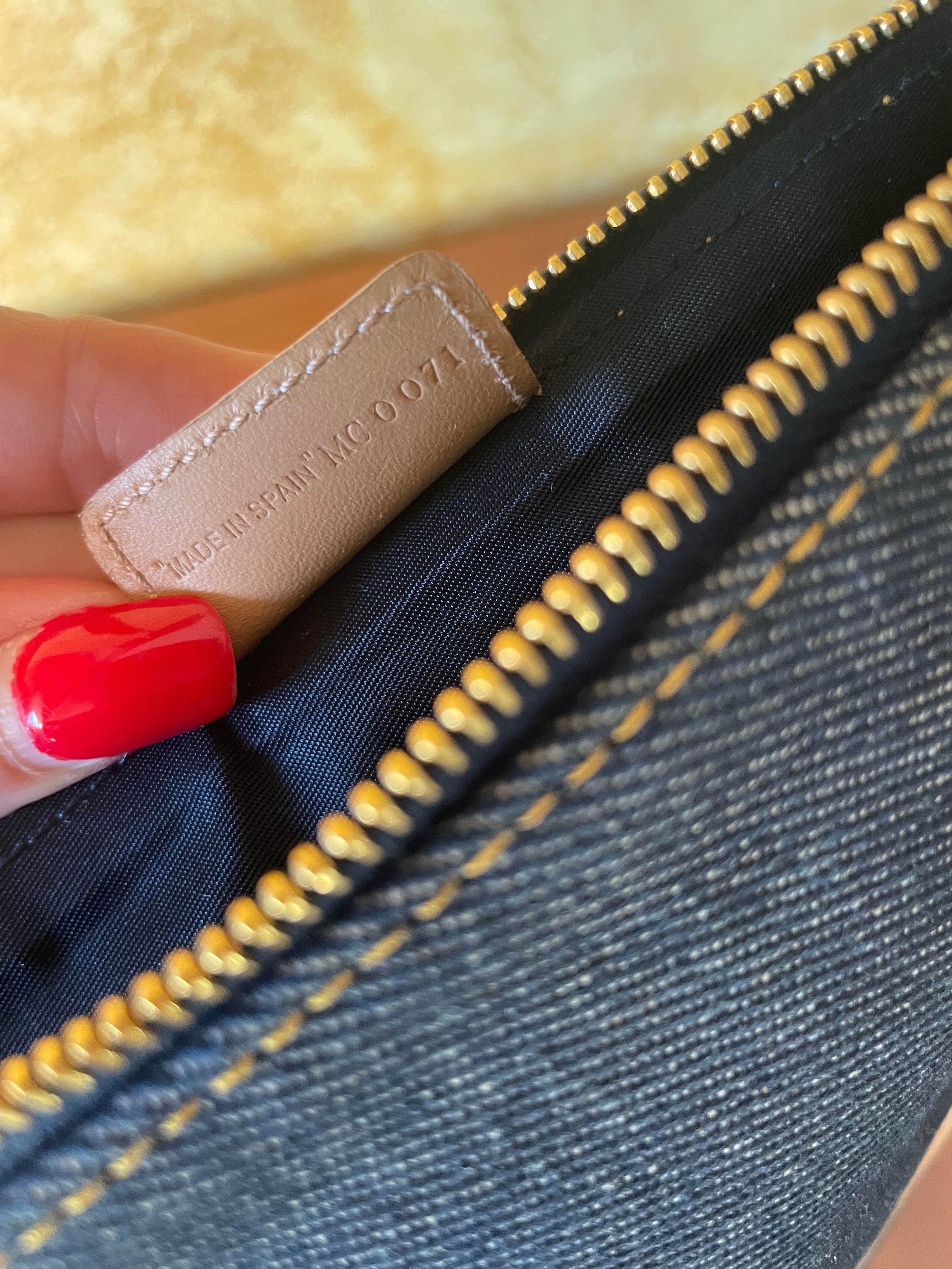 Borsa Christian Dior Saddle Slim in Denim con tracolla