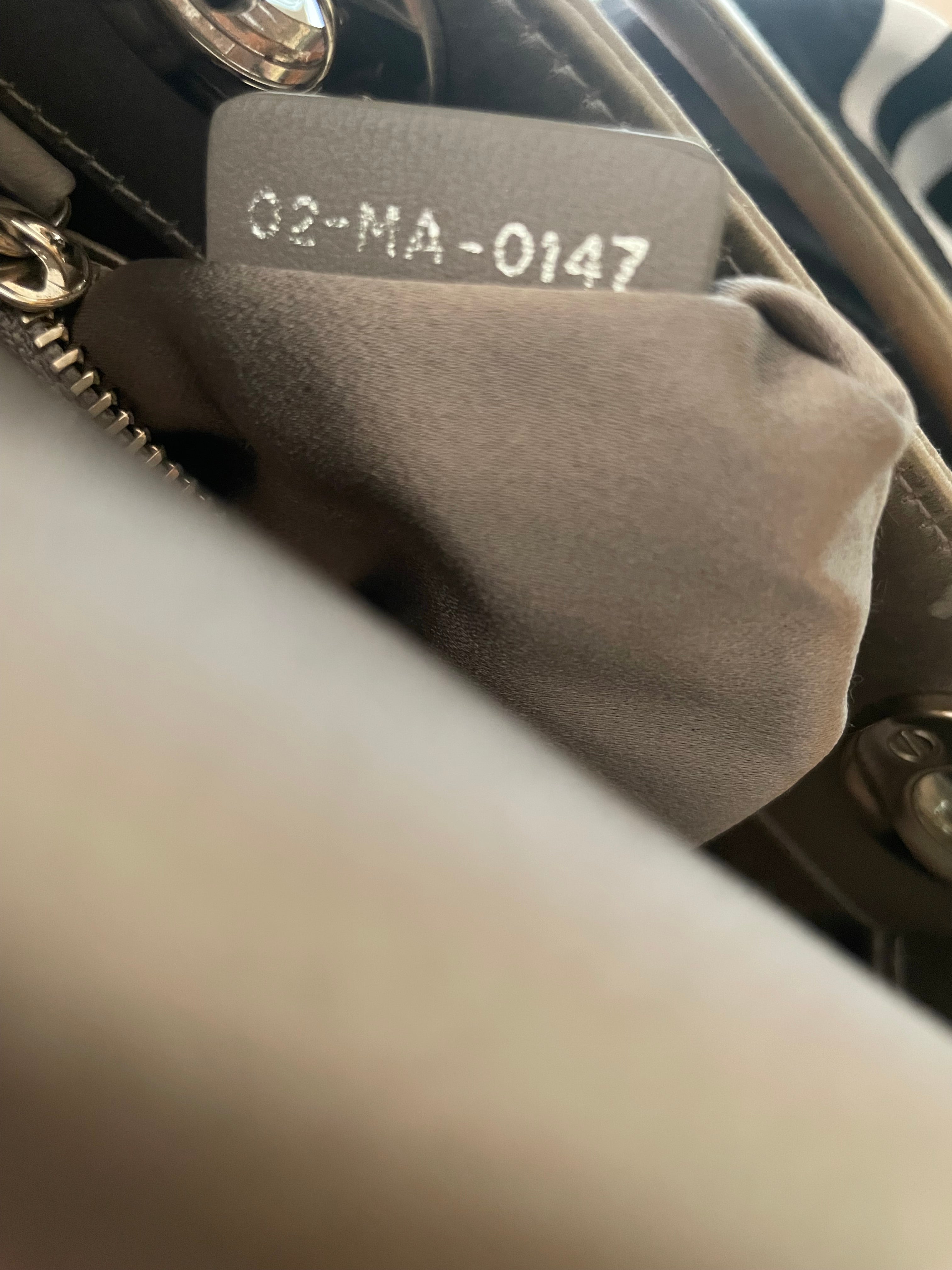 Mini Lady Dior in Raso Grigio con Strass e Cristalli - Certificata Entrupy