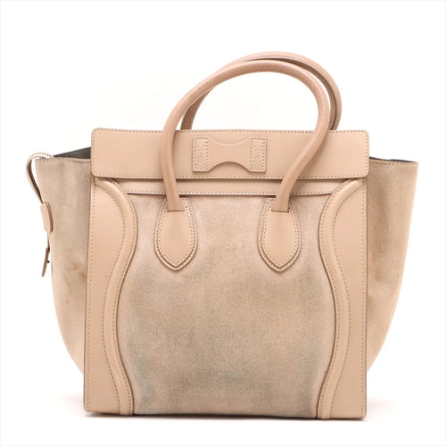 Celine Mini Luggage Tricolor Beige e Camoscio – Con Certificato Entrupy