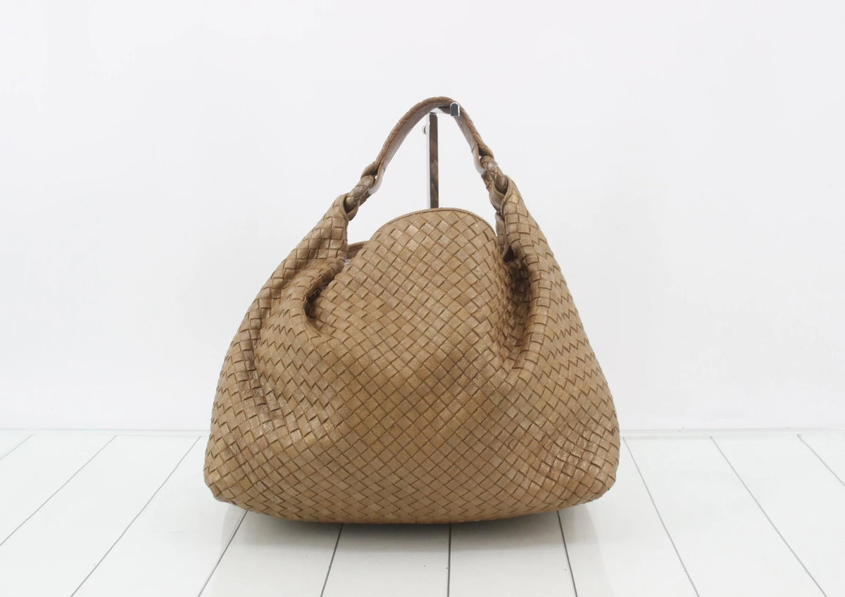 Bottega Veneta Intrecciato Hobo Large Metallic Bronze